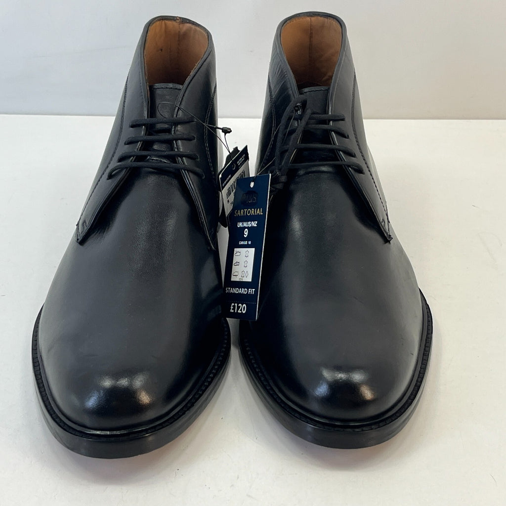Marks and Spencer Sartorial Black Leather Smart Luxury Boots UK 9 RRP £120 - New