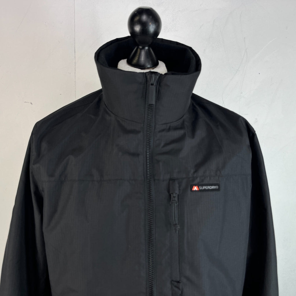 Superdry Men's Softshell Windbreaker Jacket in Black Ripstop UK size M
