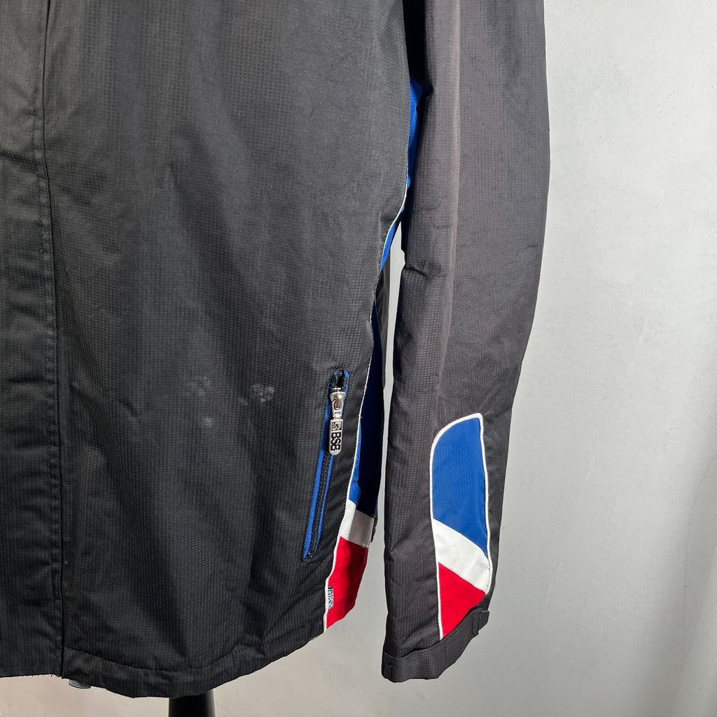 Men's British Superbikes Jacket Black Waterproof Coat with Stow Hood size 2XL