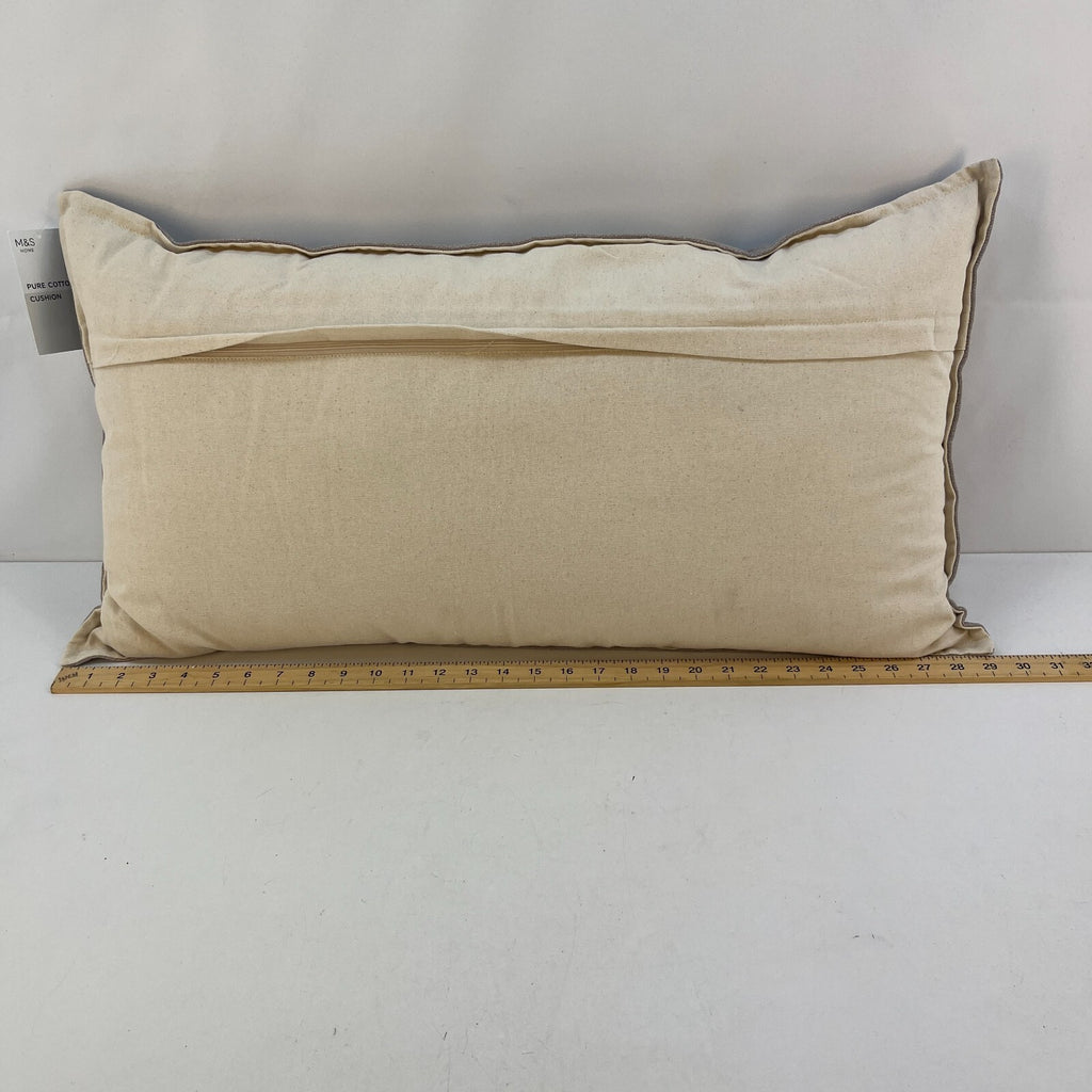 M&S Rectangular Bolster Cushion Mottled Grey & Cream Zip Close 74cm x 41cm - New