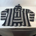 Vel Mex Genuine Mexican Baja Hoodie Pullover Hippie Boho Festival Black size XL