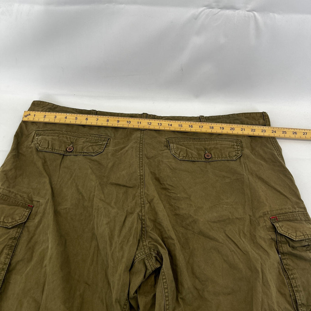 Joe Browns Mens Shorts Waist 46" Khaki Green Cargo Utility Pockets Military Style