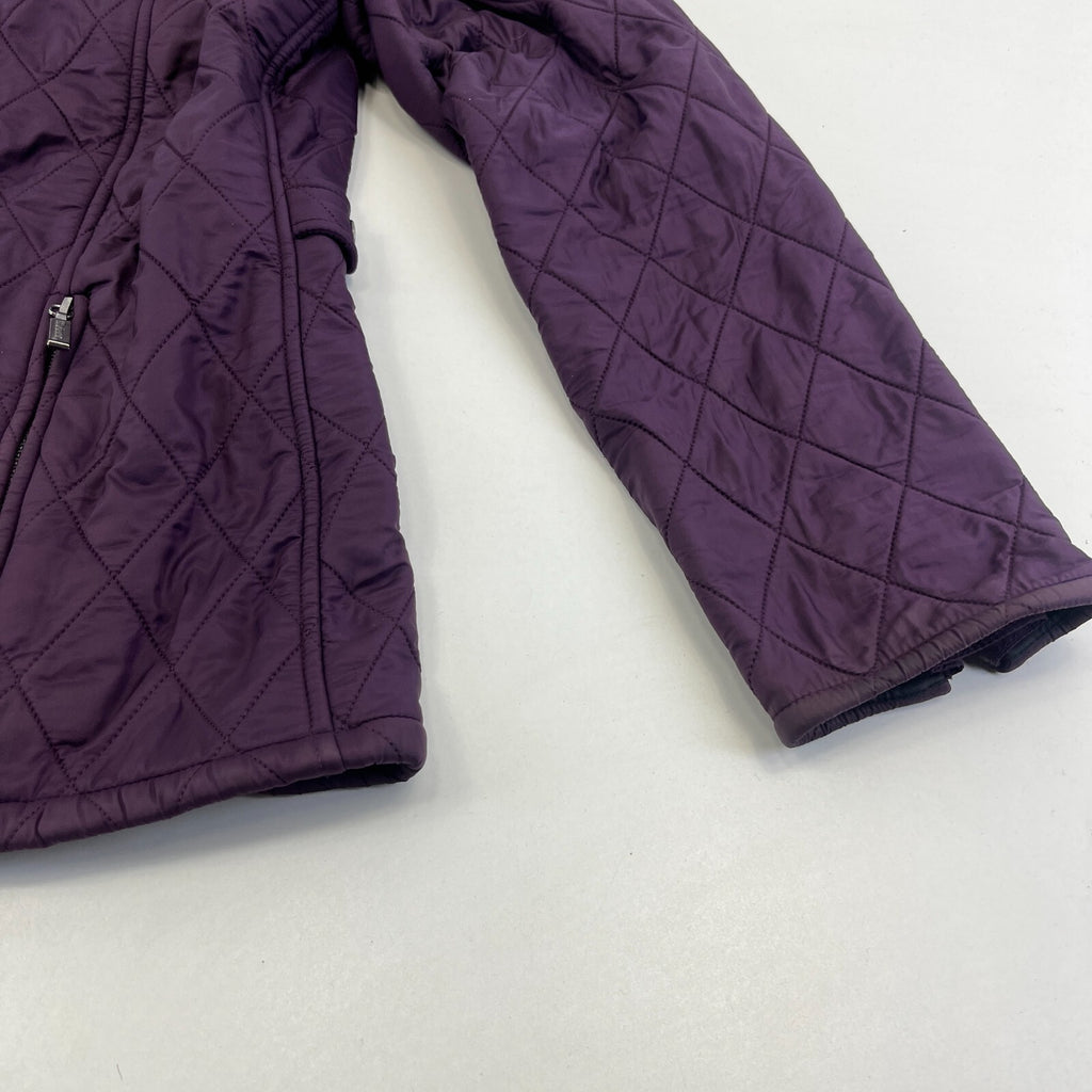 Barbour International Women's Quilted Jacket in Purple size 14 Fleece Lined