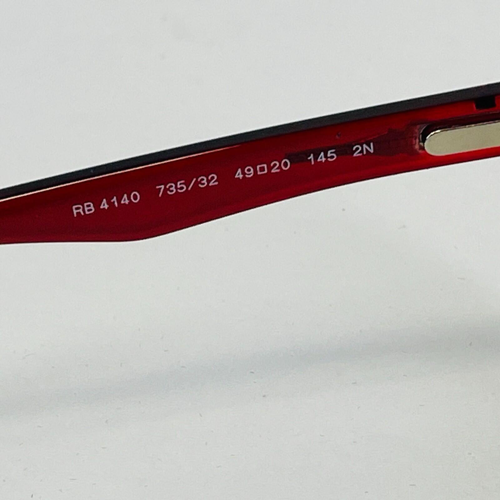 Ray-Ban RB4140 735/32 49/20 145 2N Sunglasses in Red Rubin 49mm Lenses - New