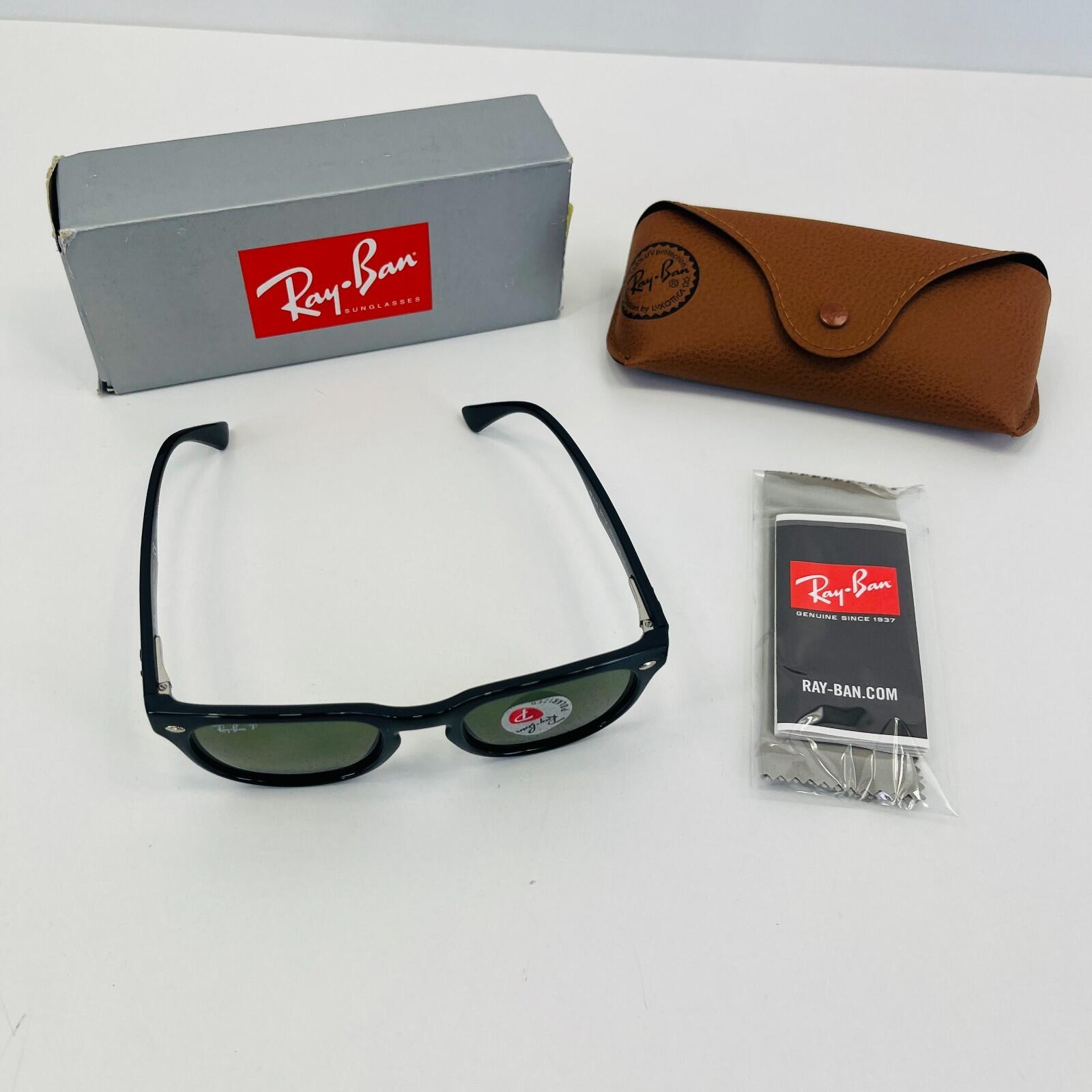 Ray-Ban RB4140 601/58 49020 Polarized Black Sunglasses Crystal Green 49mm Lenses