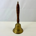 Vintage Large Brass Hand Bell School Town Crier Bell 33cm - 13cm Diameter Loud