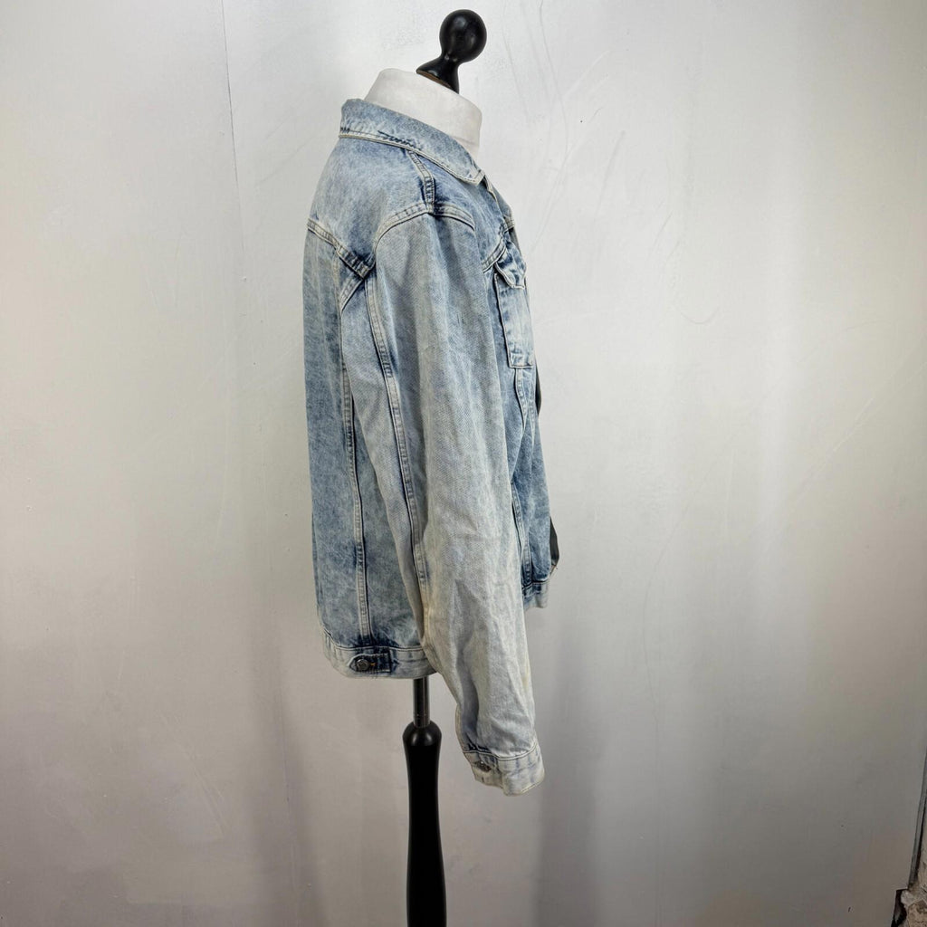 Vintage Rocawear Denim Jacket Bleach Wash Men's XL Hip Hop Y2K