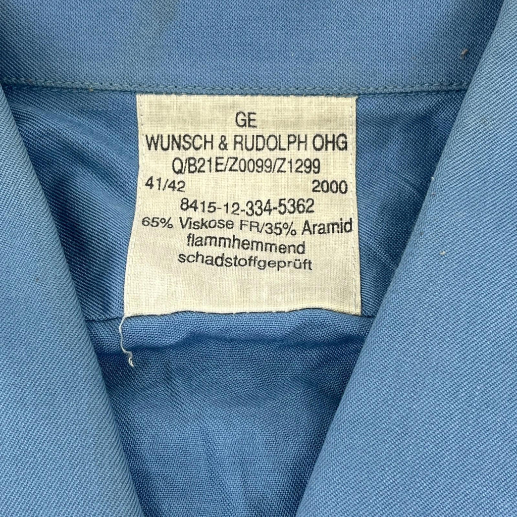 German Military Navy Men's Shirt Light Blue Long Sleeve size 41/42