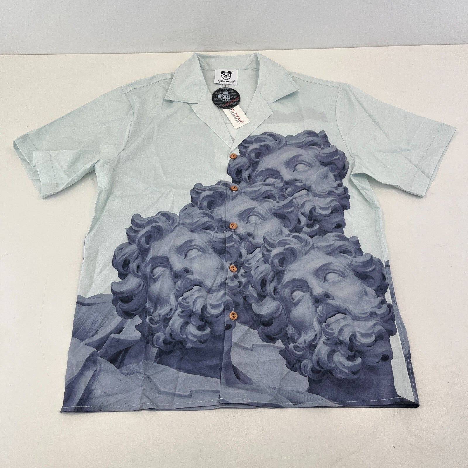 TLDE Gloomy Bear AOP Short Sleeve Shirt Greek Statue Print size S - Sh*te Shirt