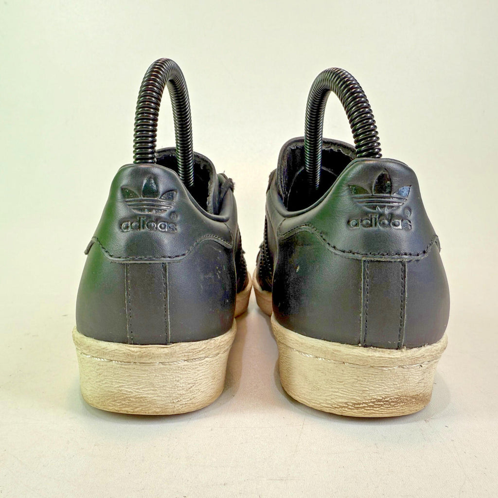 Adidas Superstar Dark Chrome Shell Toes Black Leather White Sole UK size 5