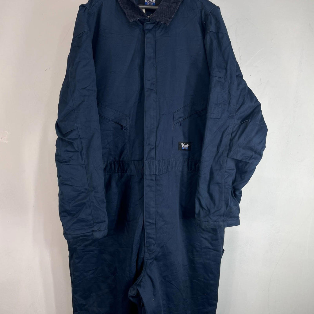Vtg Walls Blizzard Pruf Heavy Duty Overalls Quilted Insulated in Blue 2XL Reg