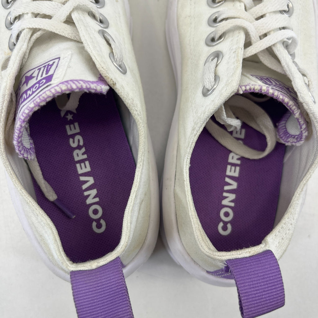 Converse All Star Platform Womens Trainers White & Purple size UK 5 EU 38