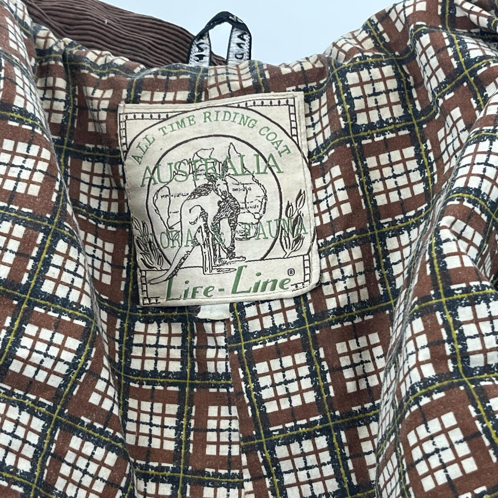 Life Line Cotton Wax Stockmans Riding Coat Jacket in Brown size Large