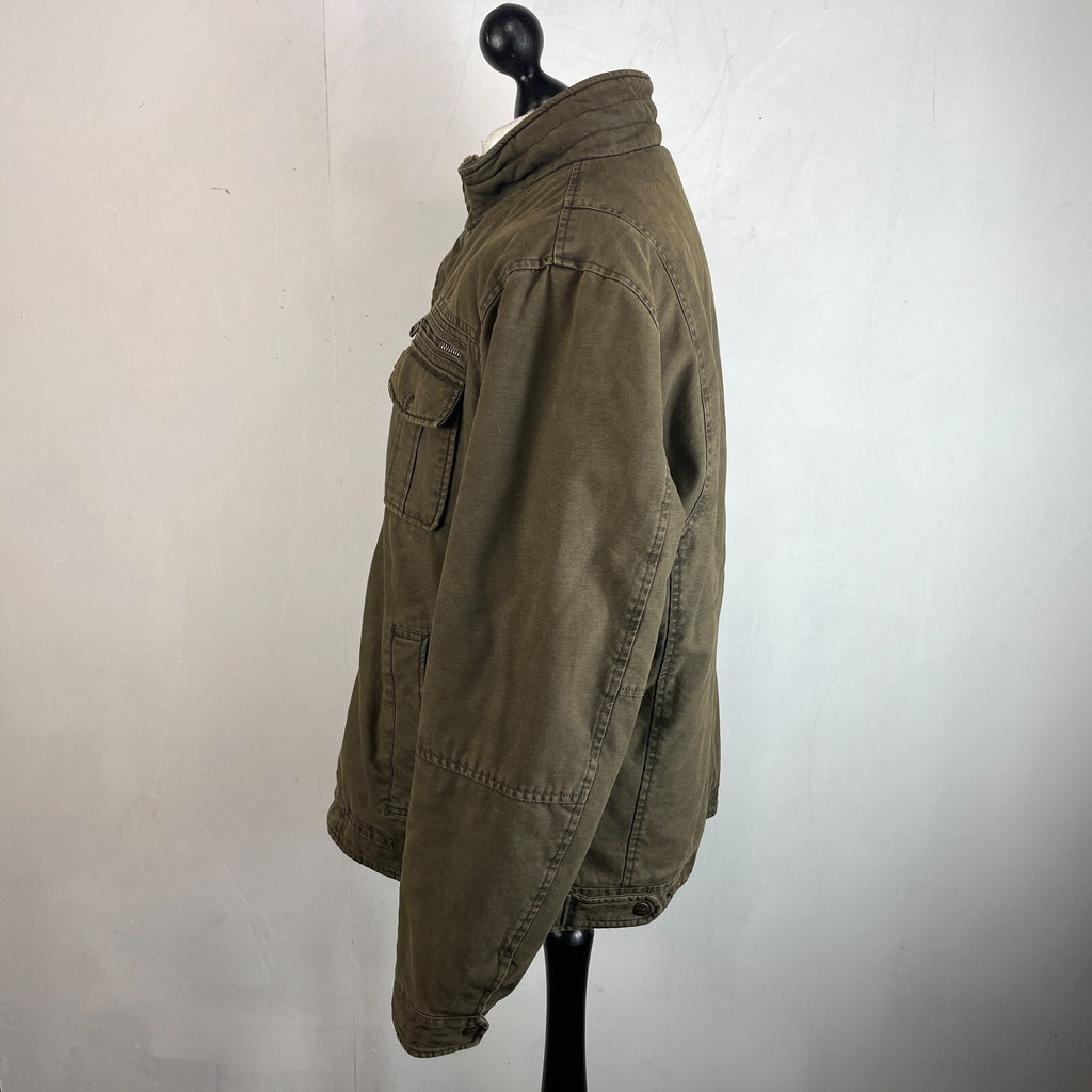 Levi's Vintage Quilted Cotton Khaki Bomber Trucker Jacket Mens size XL