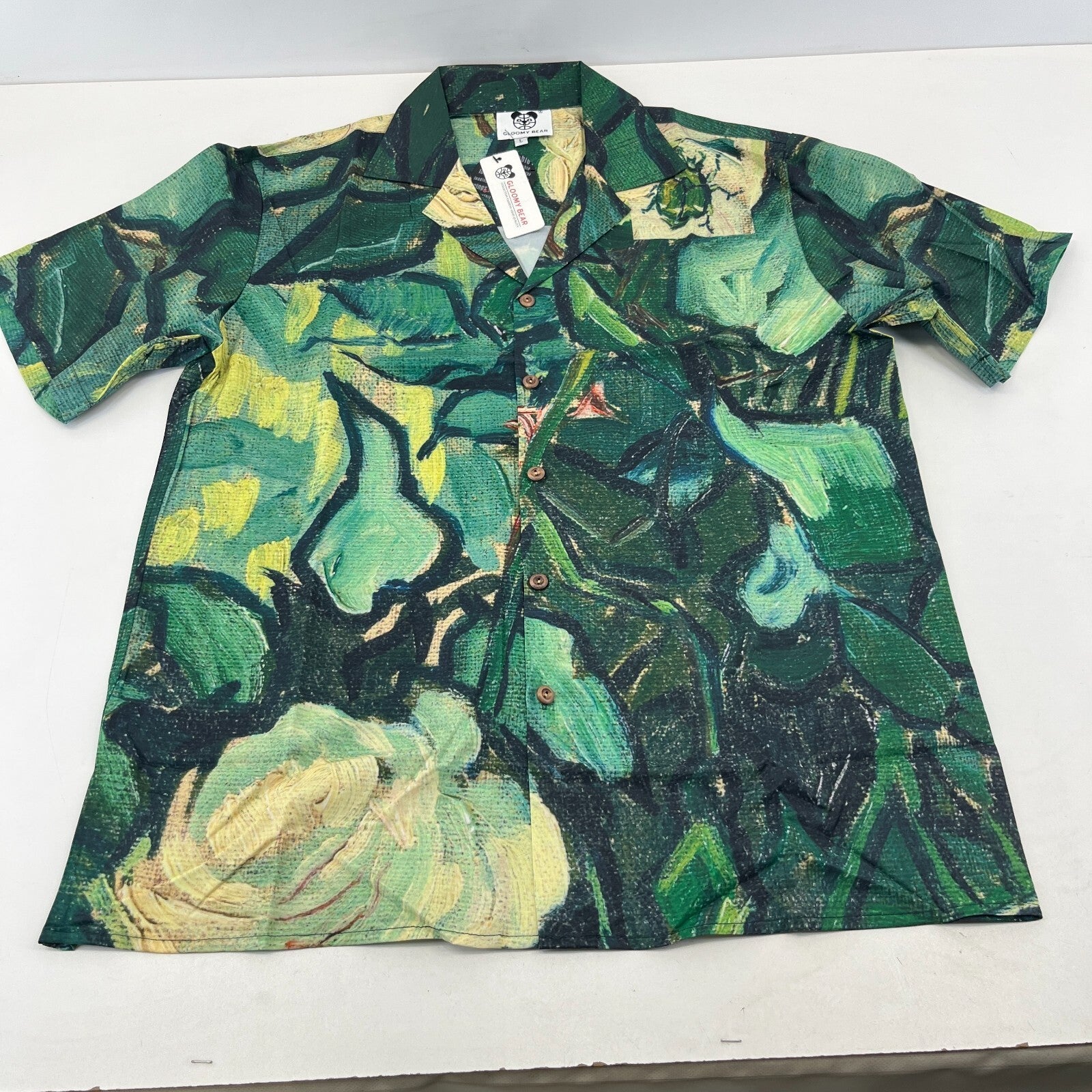 Gloomy Bear AOP Short Sleeve Shirt Forest Jungle Print size L - Sh*te Shirt