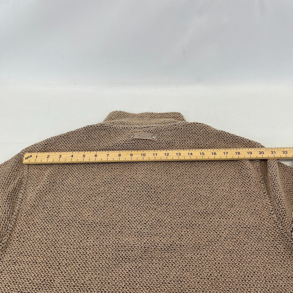 Weird Fish Macaroni Quarter Zip Fleece Jumper Heavy Pullover size XL Beige Brown