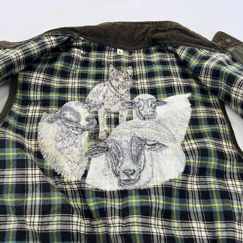 Argyll Women's Wax Waterproof Gilet Embroidered Vest in Green size Large - VGC