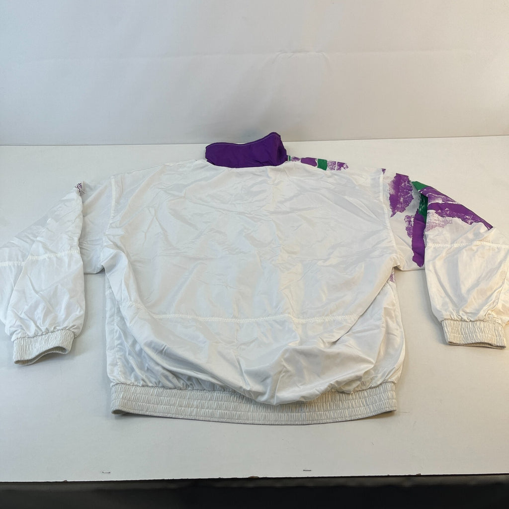 Rare Vintage Silk Cut Tennis Challenge Shell Suit Jacket White & Purple size L