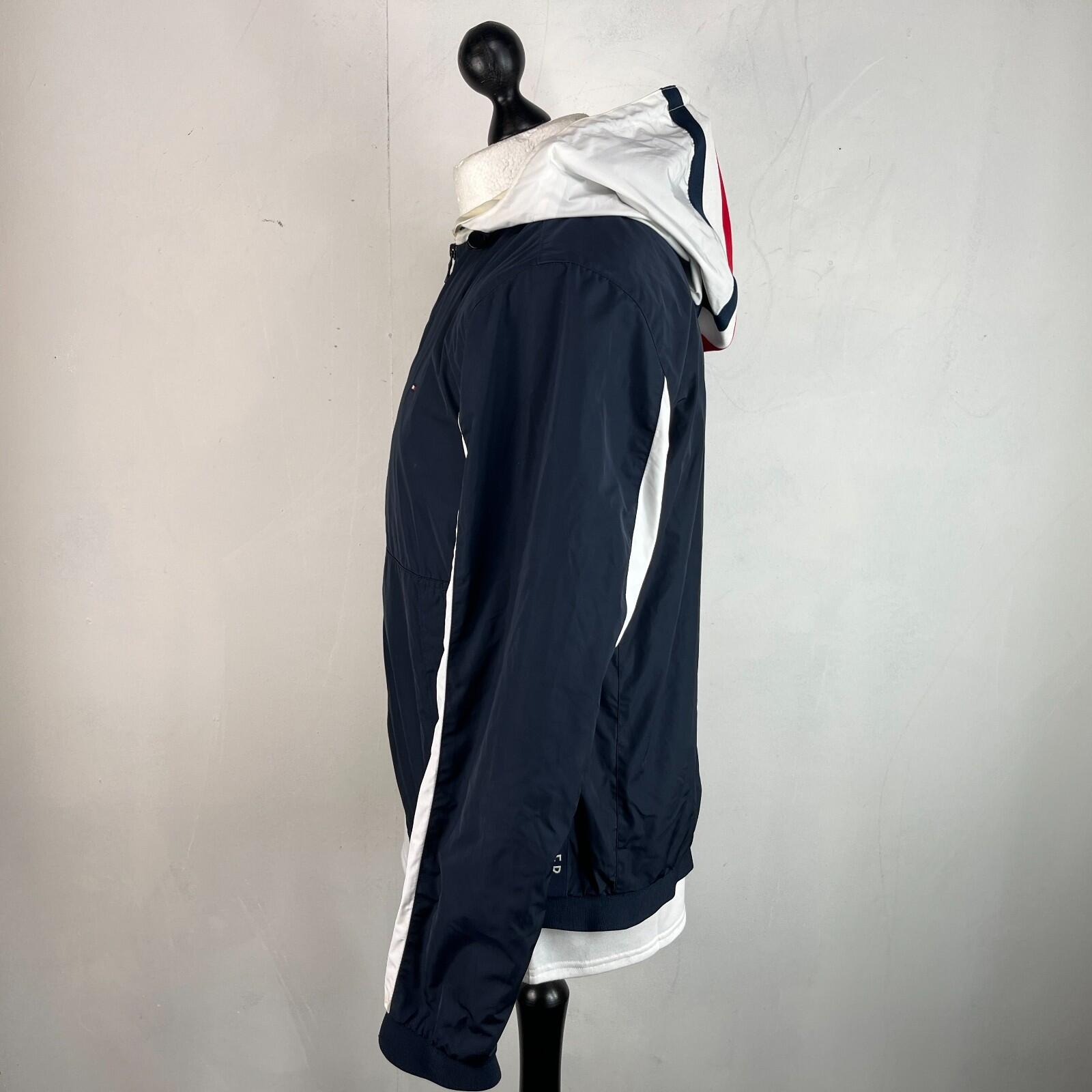 Tommy Hilfiger Waterproof Windproof Hooded Jacket Windbreaker size S Black/White