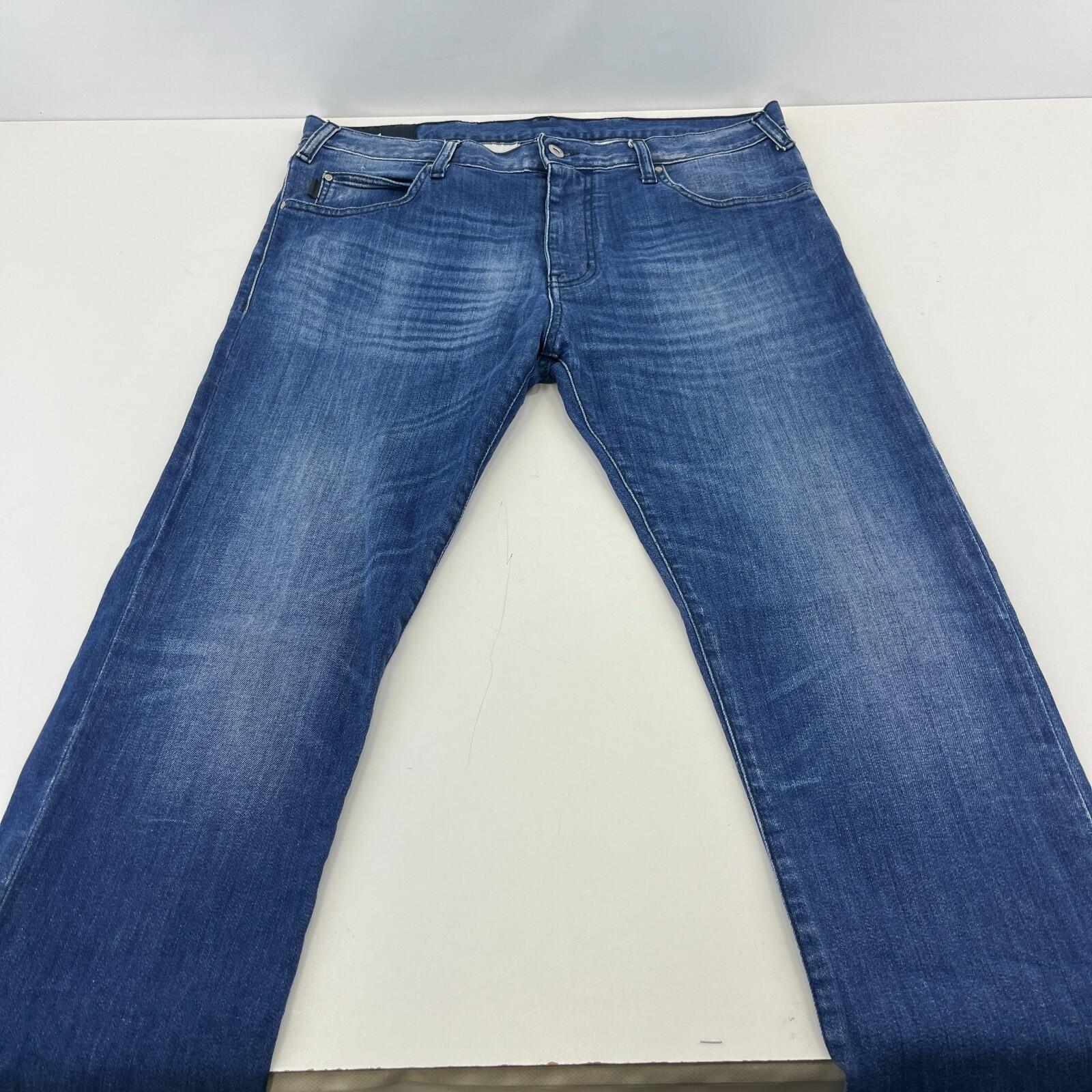 Armani Men's Jeans in Blue Denim W38" L31" Slim Fit Straight Leg