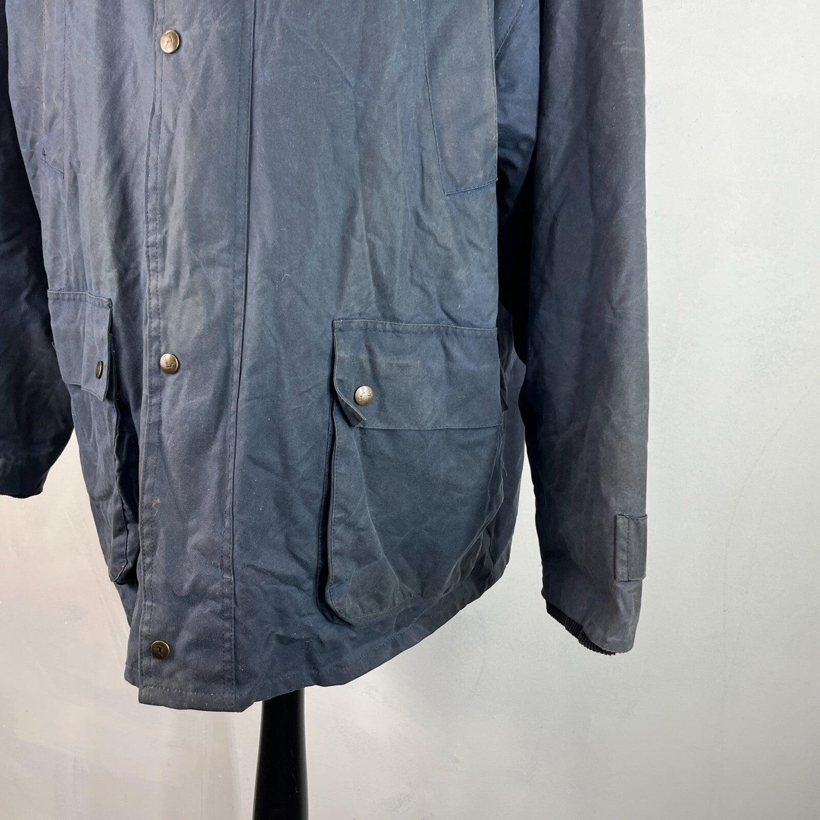 P.G. Field Men's Navy Blue Wax Jacket size XL British Made Outdoor Rural