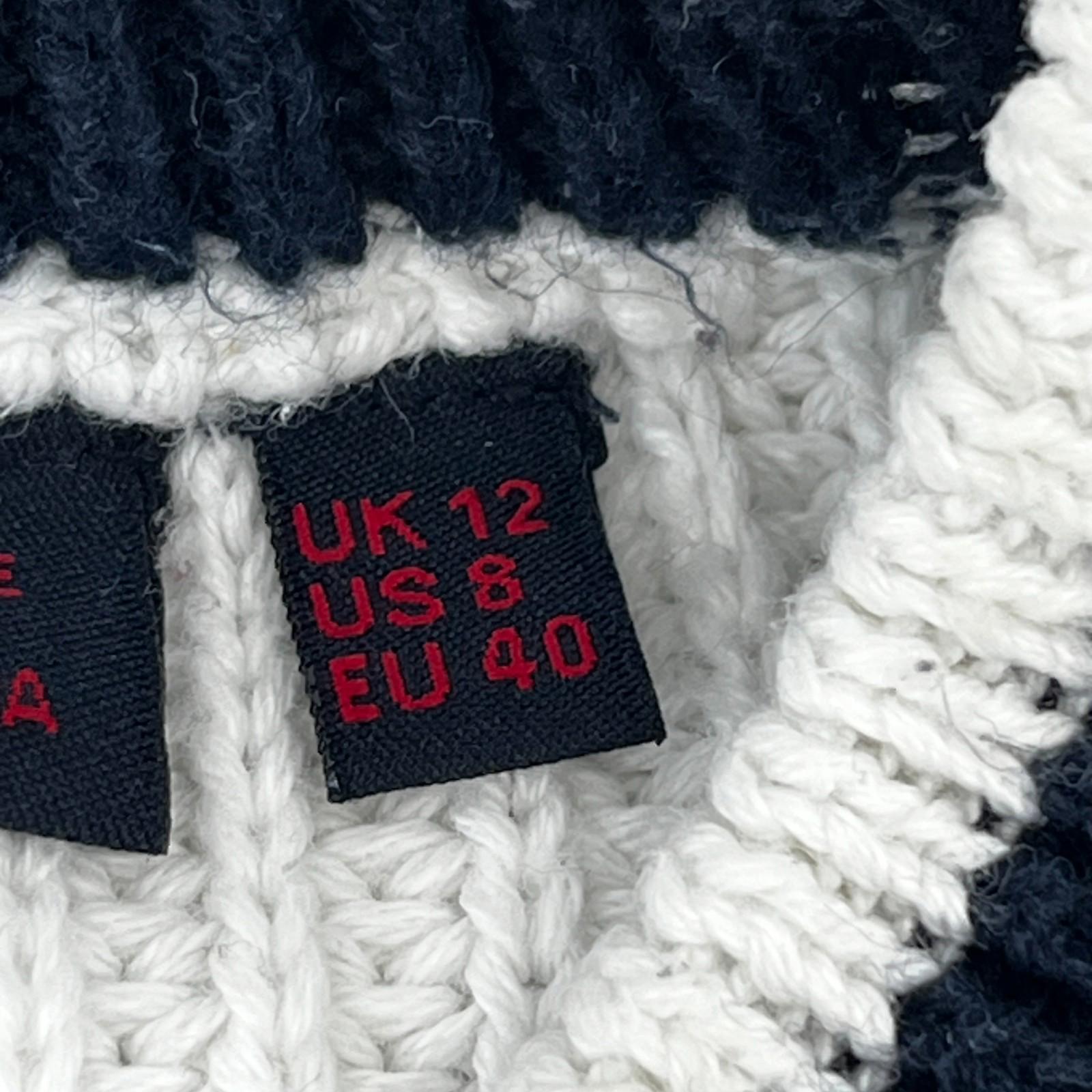 Superdry Women's  Chunky Cable Knit Jumper White & Black size 12