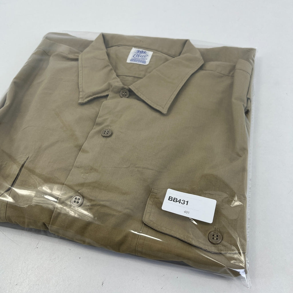 Vintage Elbeco Reeves Khaki Sanforized Poplin Workwear Shirt US Military XL