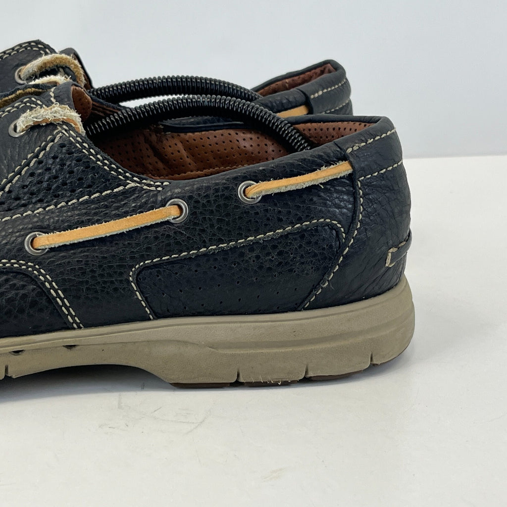 Clarks Unstructured Deck Shoes Mens Blue Soft Leather Nautical Boat UK 9.5 EU 44