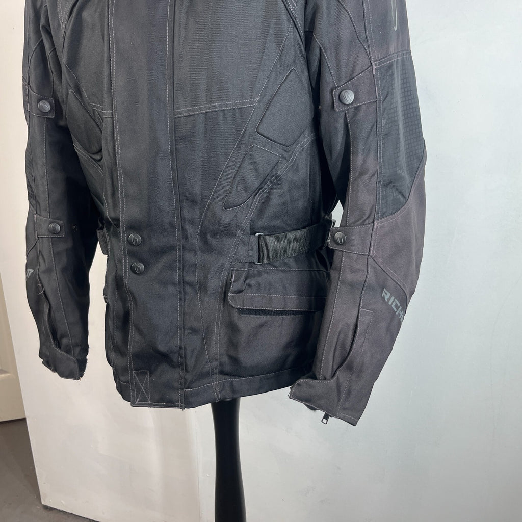 Richa Black Touring Motorcycle Jacket Zip-up Armour & Liner size Large