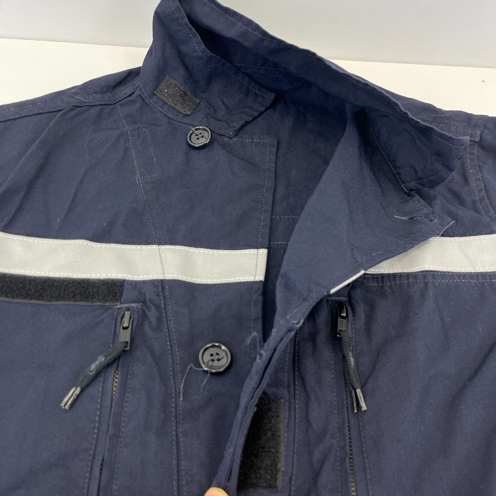 Balsan French Military Chore Jacket size 96L (UK M) Navy Blue Workwear Canvas