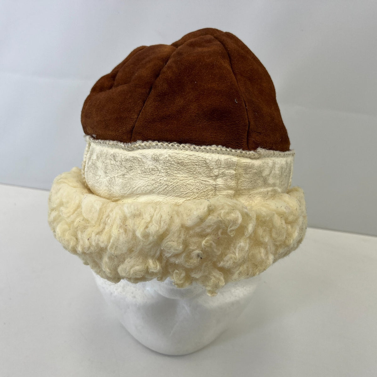 Vtg Nordvek Genuine Shearling Sheepskin Cossack Hat Winter Russian Boho Brown