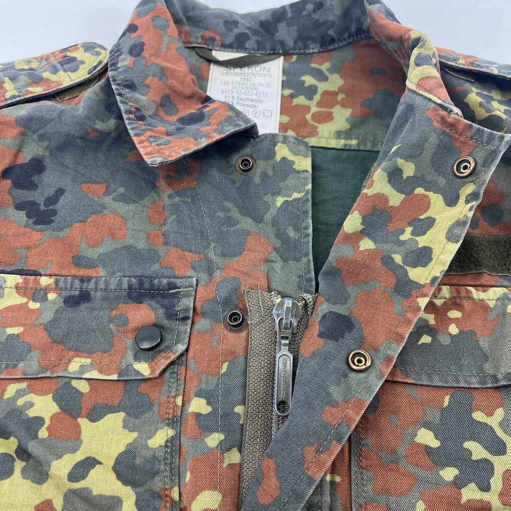 Vtg German Army Flecktarn Camouflage Summer Jacket Combat Green Gr.2 (Medium)