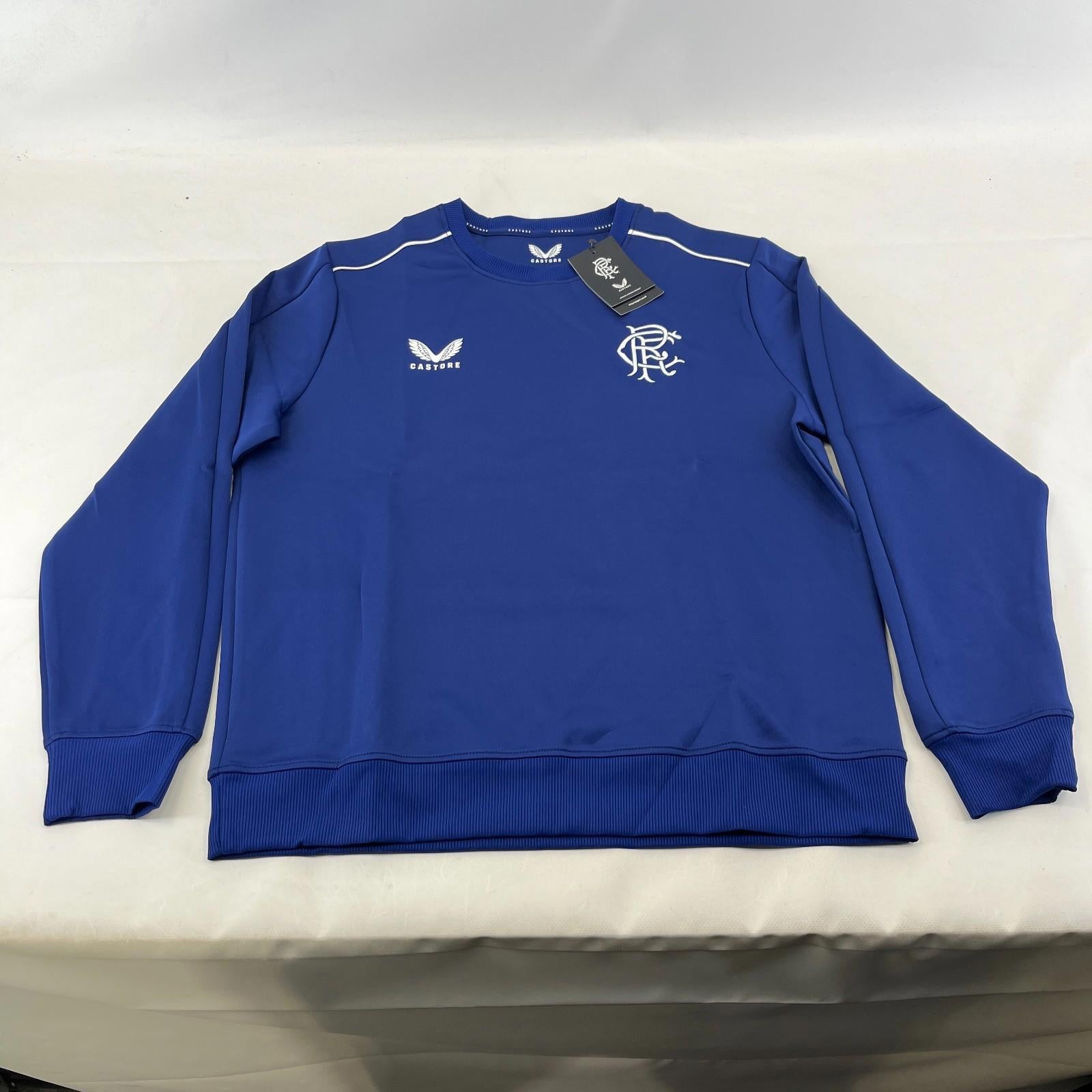 Official Glasgow Rangers FC Blue Match Day Sweatshirt Pullover Ladies size 16
