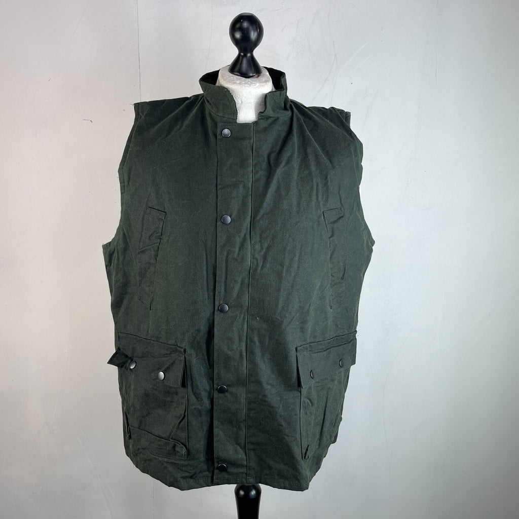 Greenbelt Waxed Gilet in Green size XL Mens Country Vest Tartan Lined Shooting