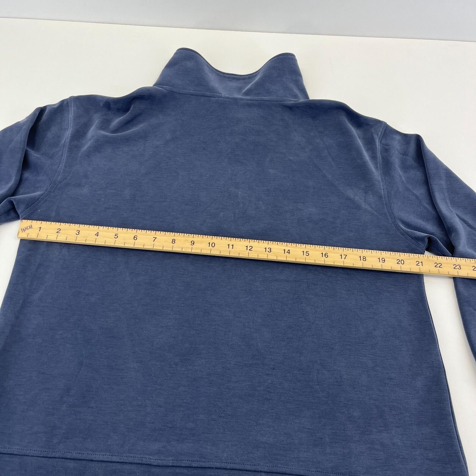 Sweaty Betty Sand Wash Half Zip Longline Sweatshirt Navy Blue size M/12