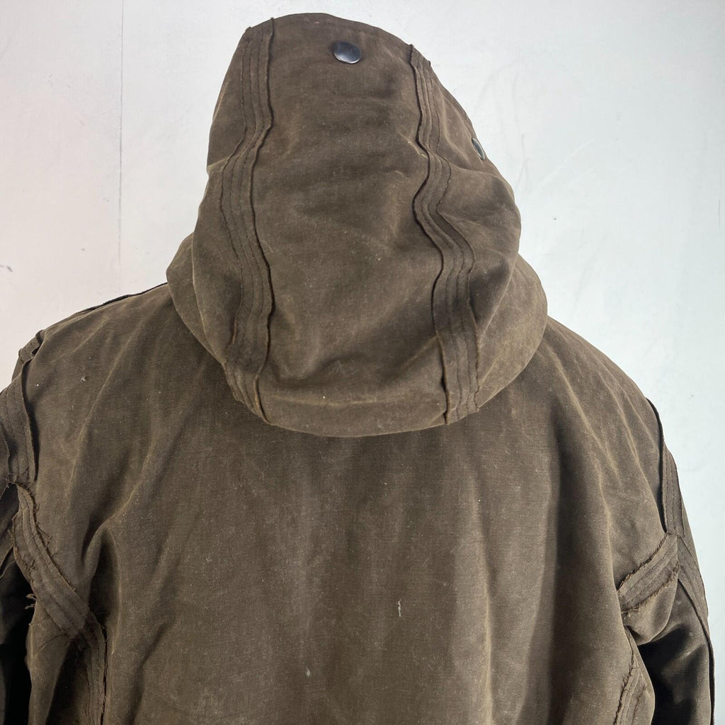 Rare Iesse Industrie Heavy Wax Denim Coat Brown & Removable Faux Fur Liner EU 50