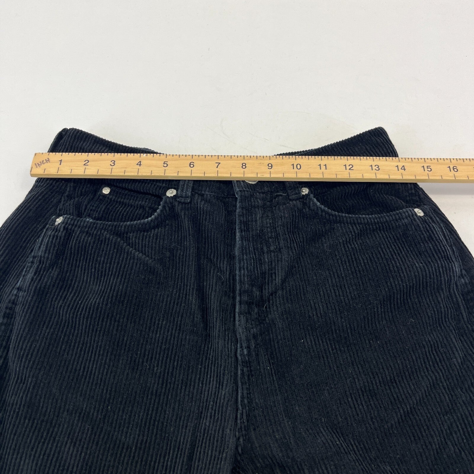 Whistles Autumn Winter Black Paperbag Corduroy Jeans Trousers size 27 Leg 26"
