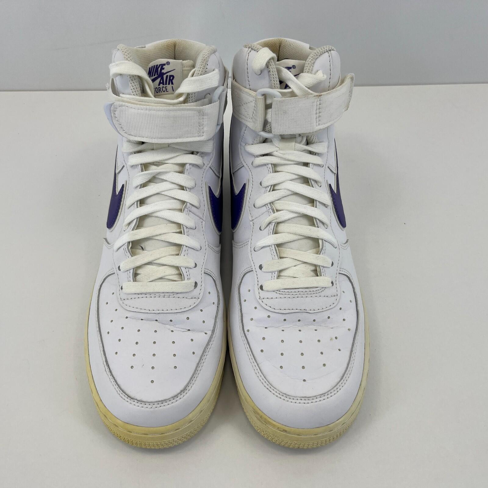 Nike Air Force 1 High '07 Court Trainers White/Purple UK size 9.5