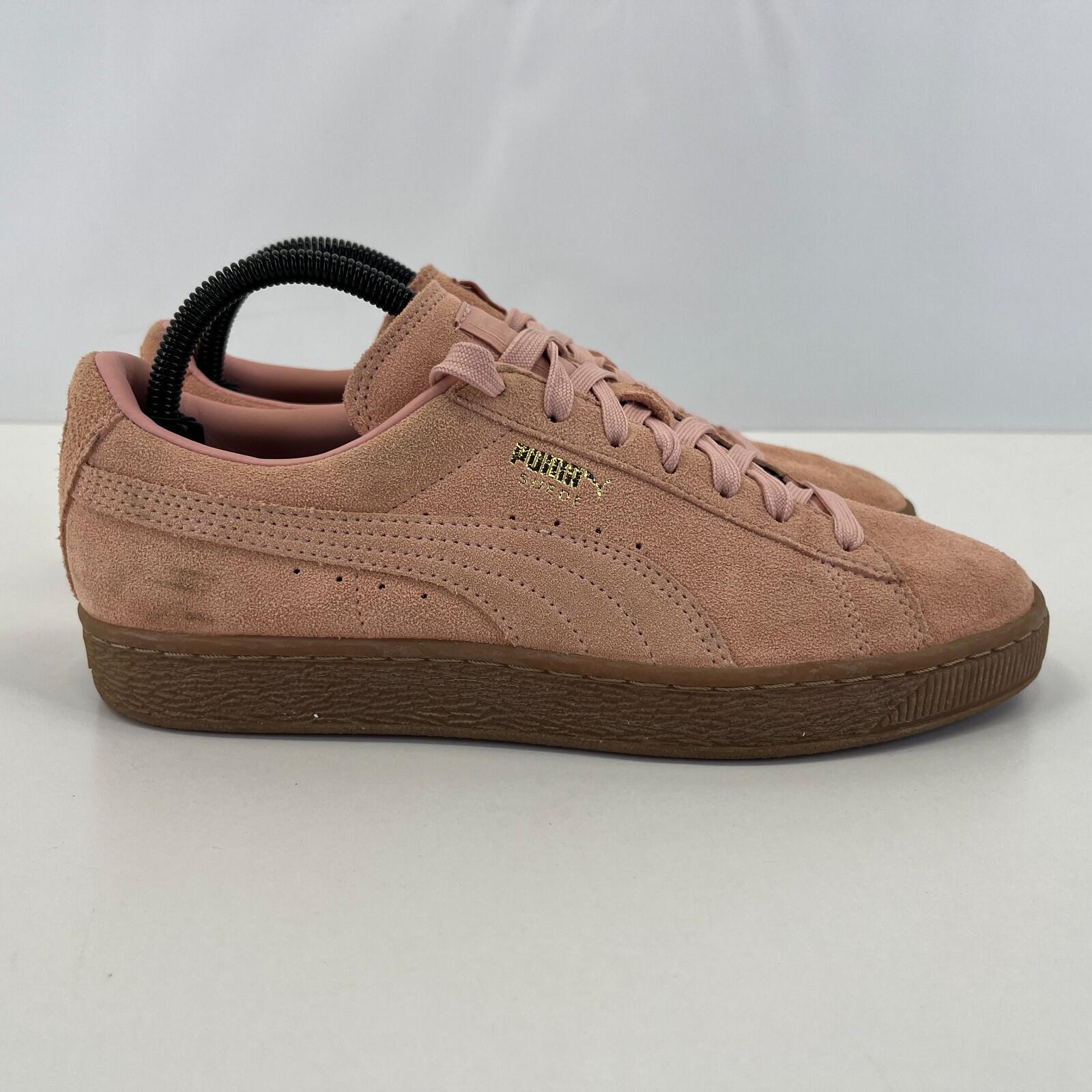 Puma Women's Palermo Trainers Suede Low Top Gum Sole in Pastel Ping UK size 6