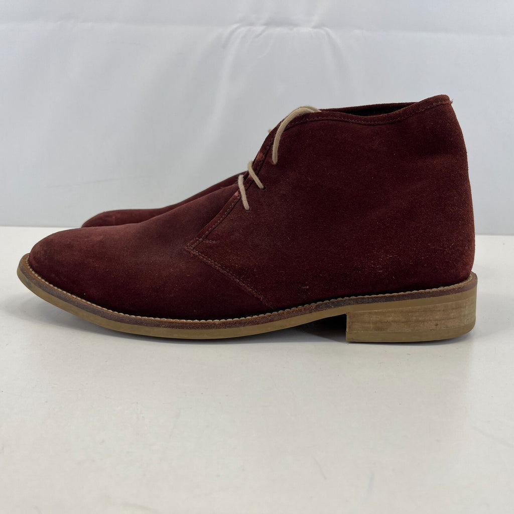 Samuel Windsor Burgundy Suede  Ankle Boots UK 9 Handmade Red Maroon Chelsea