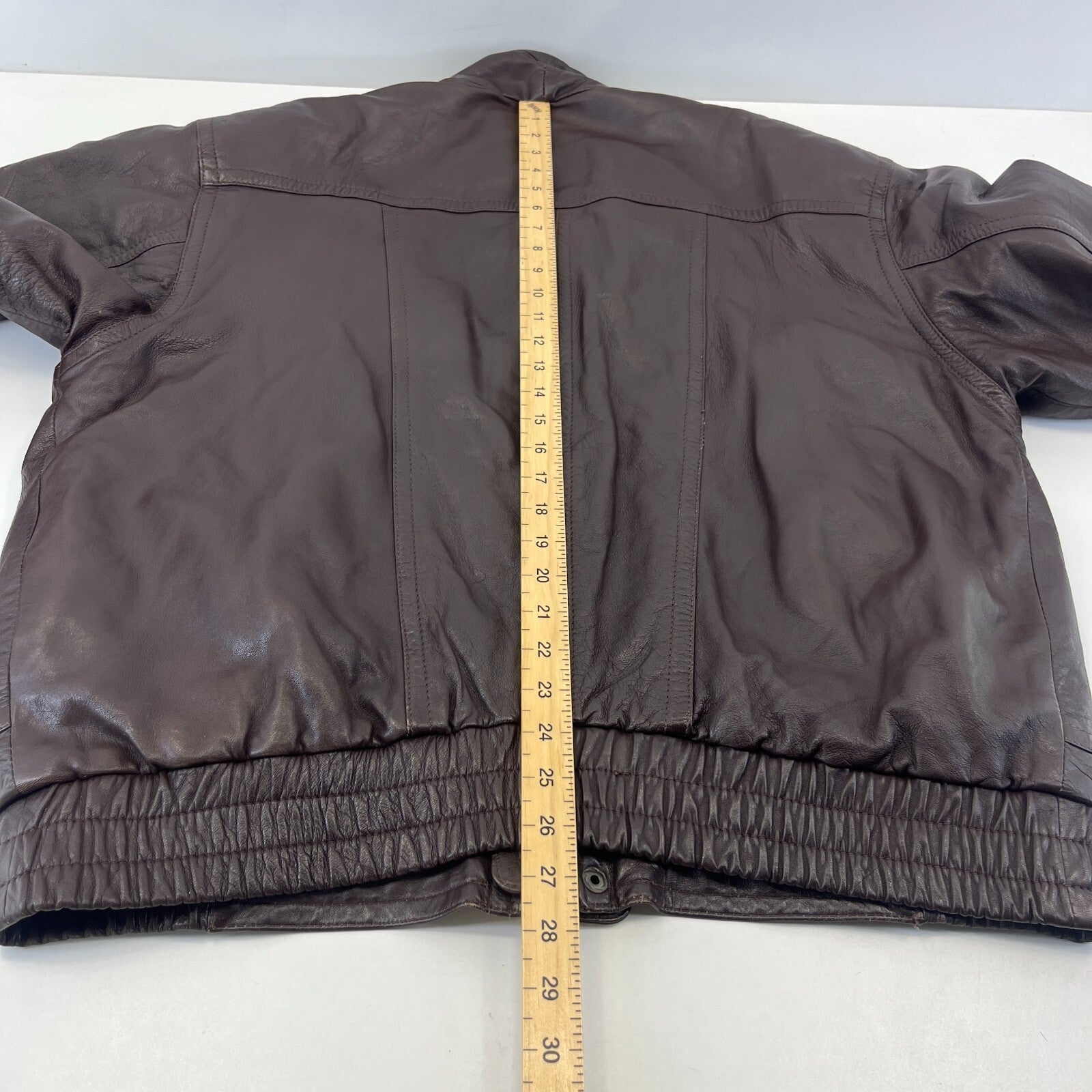 Mens Vintage Burton Brown Leather Bomber Jacket size Large