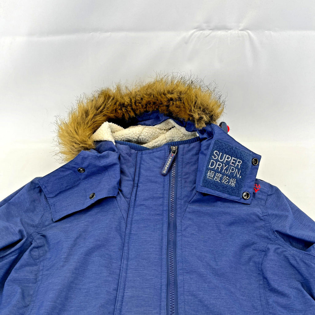 Superdry Wind Attacker Engineered Women's Ladies Jacket size M Blue Fleece Lined