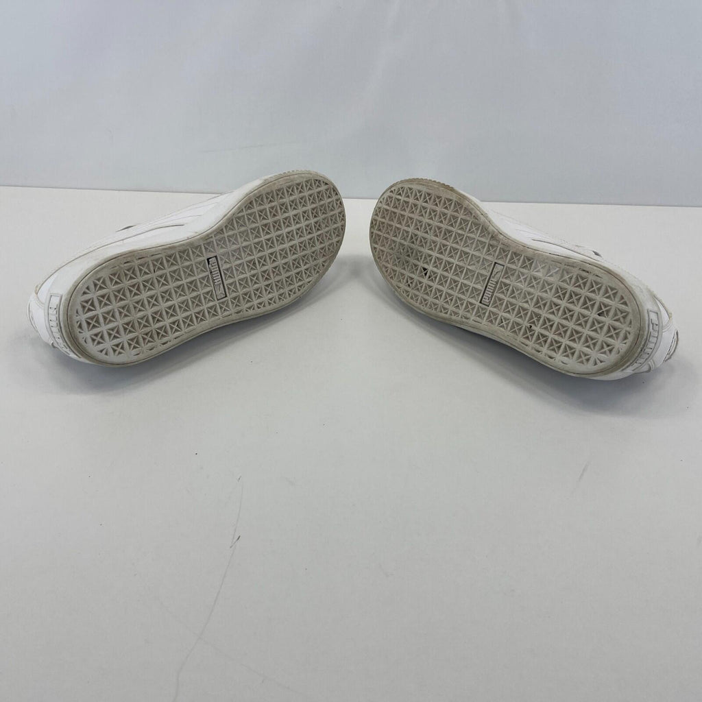 Puma Patent Kiss Trainers in White & Gold with Wide Laces size UK 8 EU 42