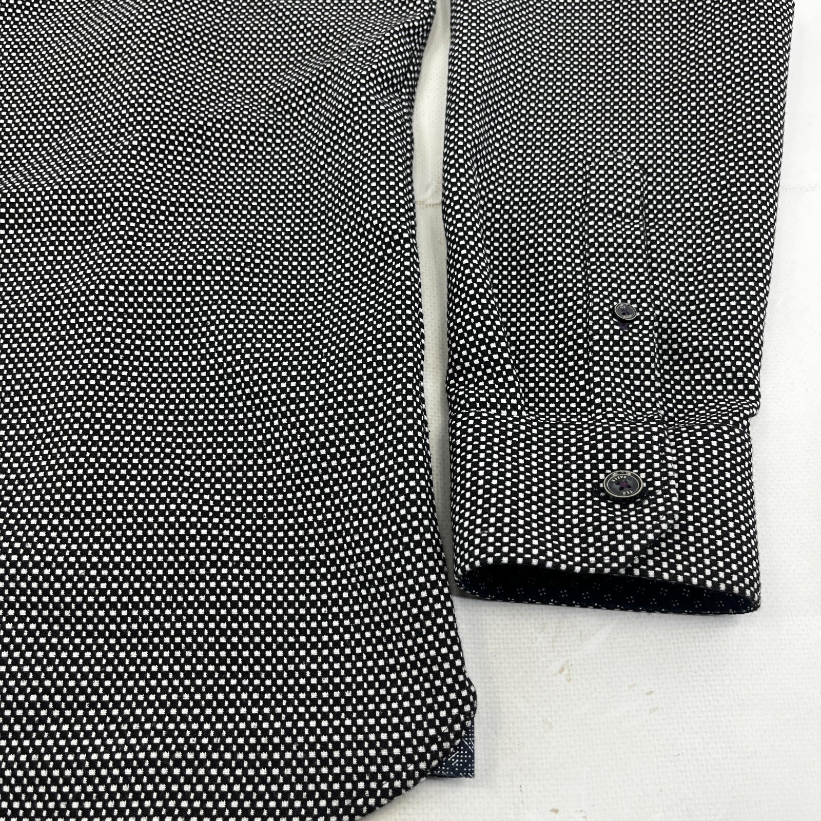 Ted Baker Men's Vintage Thick Heavy Black & White Shirt Mens Size 4