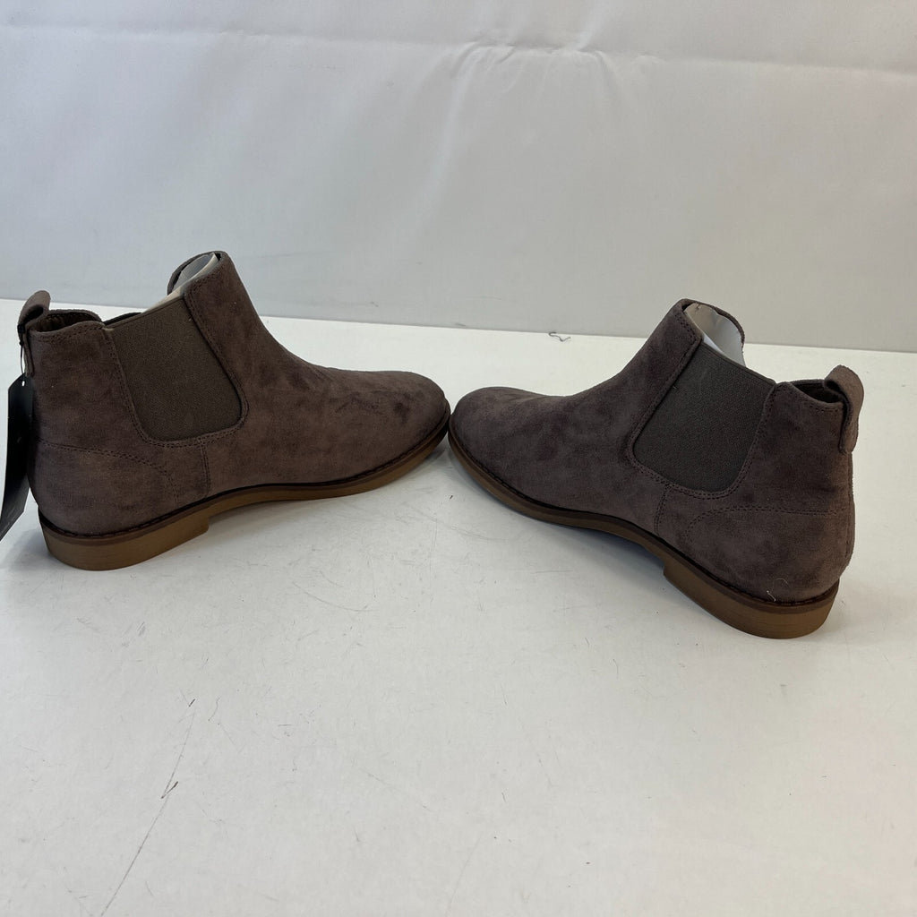 M&S Women’s Vegan Faux Suede Round Toe Ankle Boots with Block Heel Grey UK 7