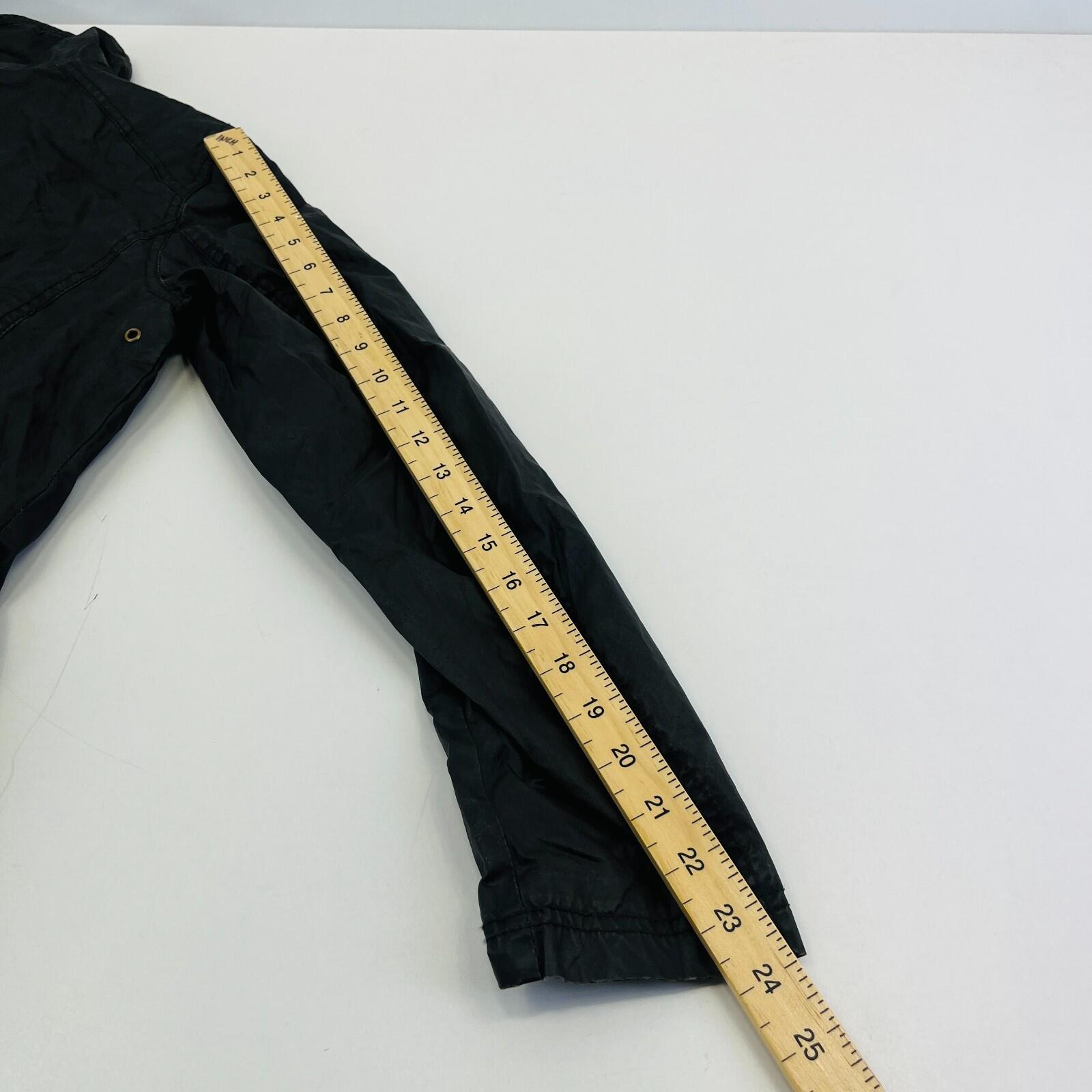H&M Women's Wax Jacket in Black with Cord Collar size 6