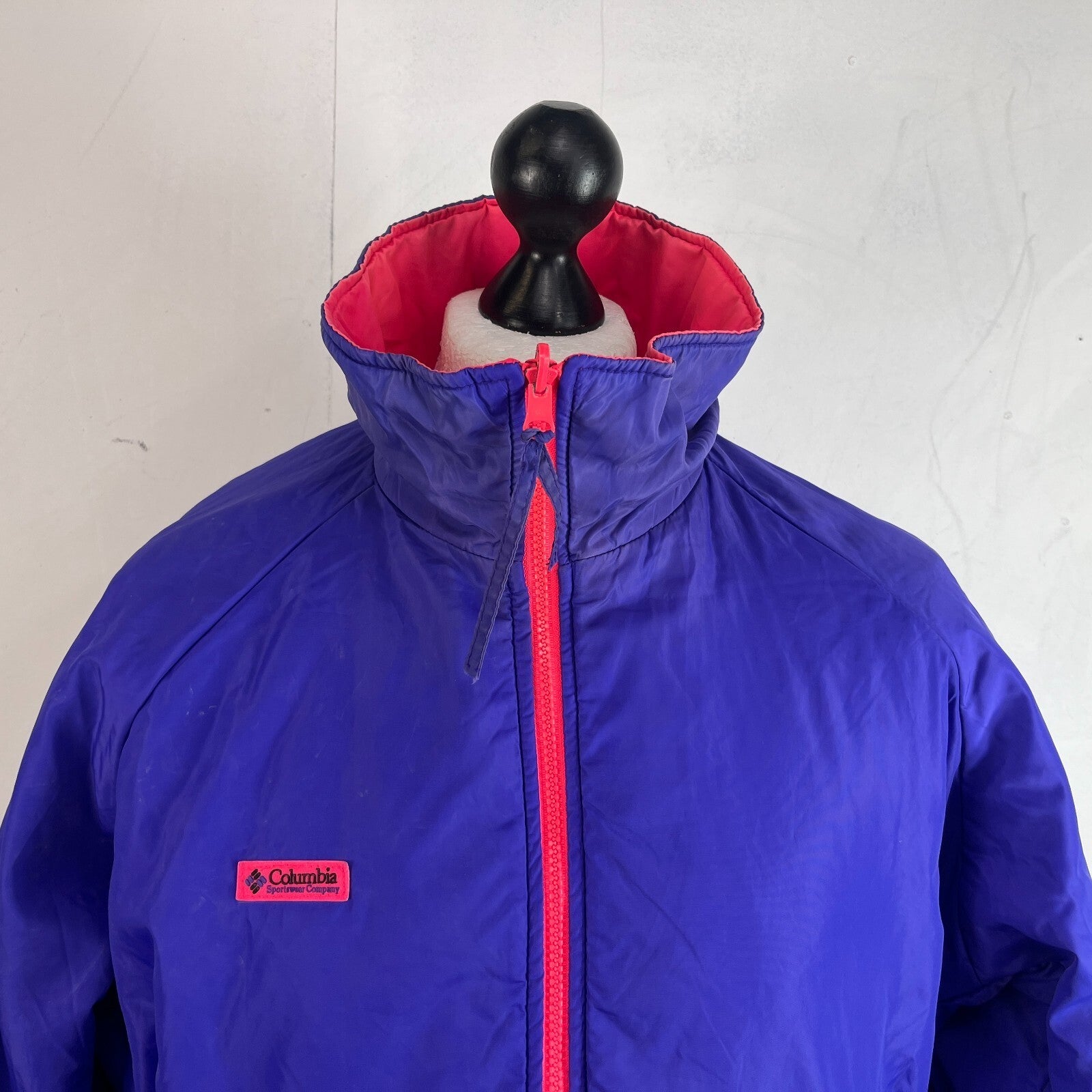 Vintage 1991 Columbia Reversible Ski/Snowboard Bomber Jacket Pink/Purple size L