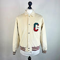 Rare Alma de Ace Coca Cola Micro Cord Varsity Jacket size Small in Cream