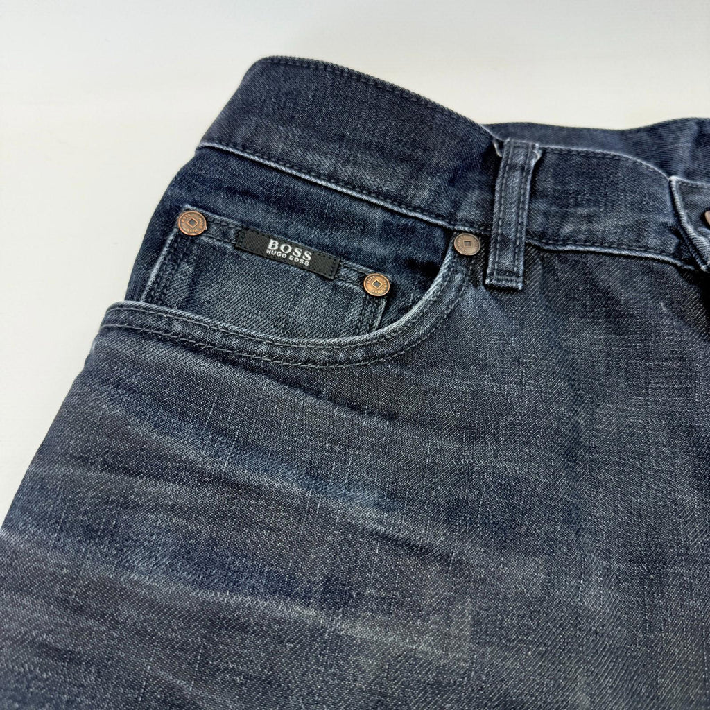 Hugo Boss Maine 1 Jeans W34" L32" Dark Blue Denim Zip Fly