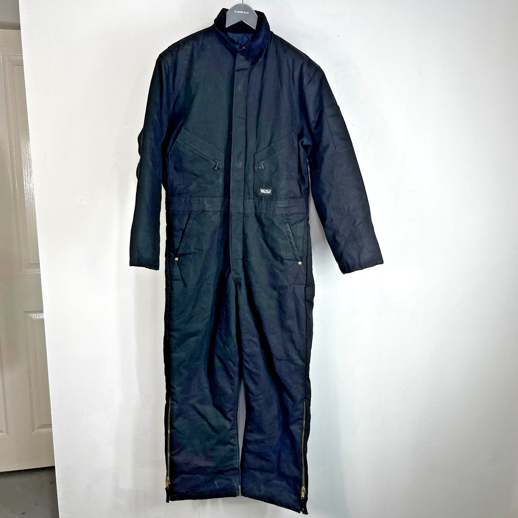 Walls Workwear Heavy Duty Overalls Quilted Insulated in Black Medium Regular